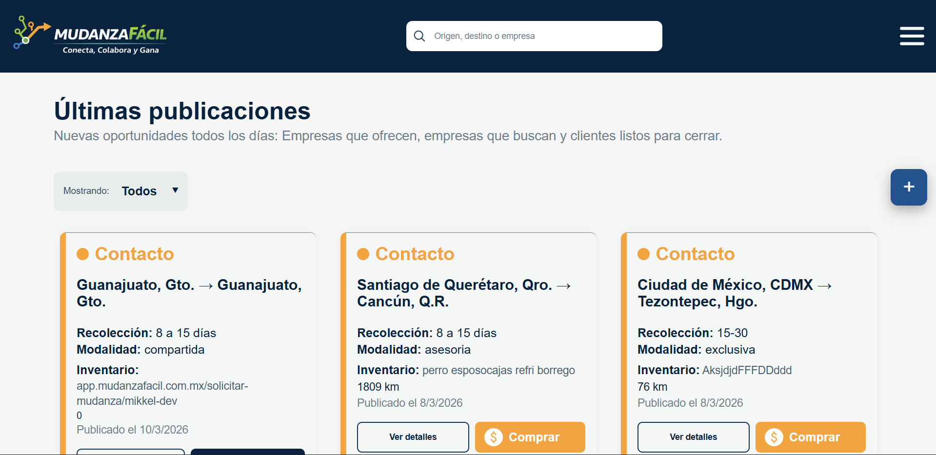 Mudanza Fácil – Plataforma de mudanzas en México